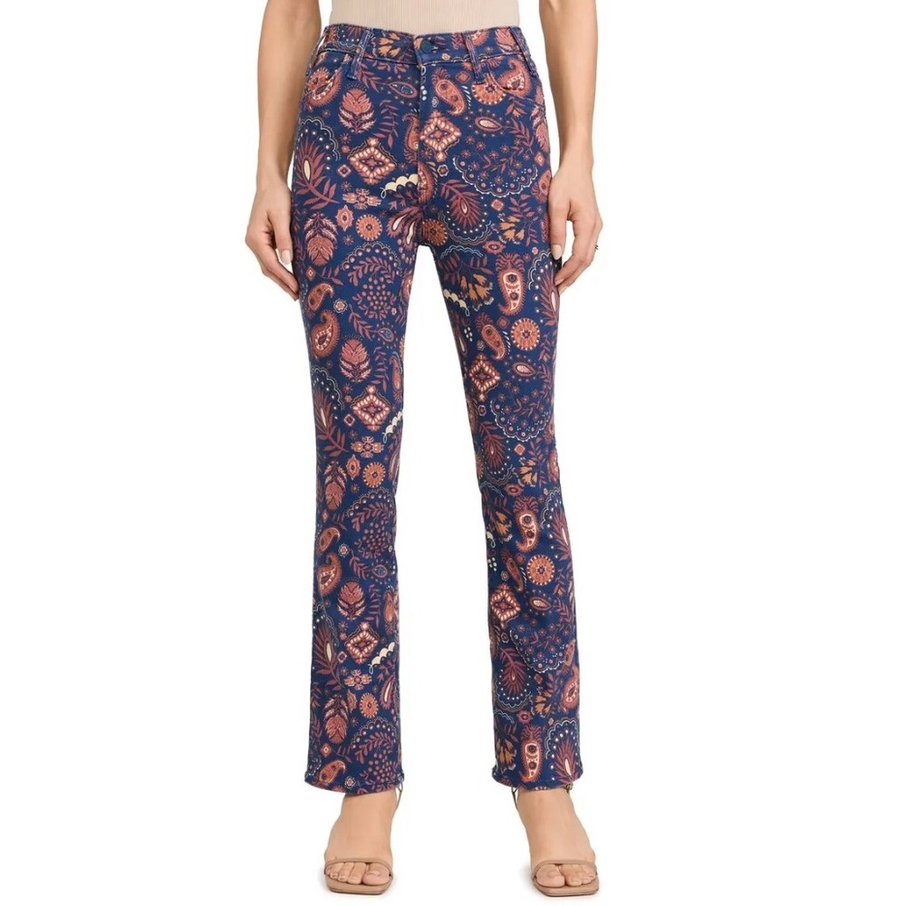 MOTHER‎ The Rascal Ankle Jeans Blue Paisley Print Flare Leg Women's Size 23